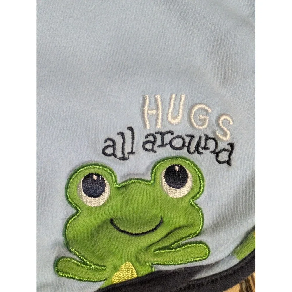 Just One You Carter’s Baby Blanket Blue Green Frogs Hugs All Around